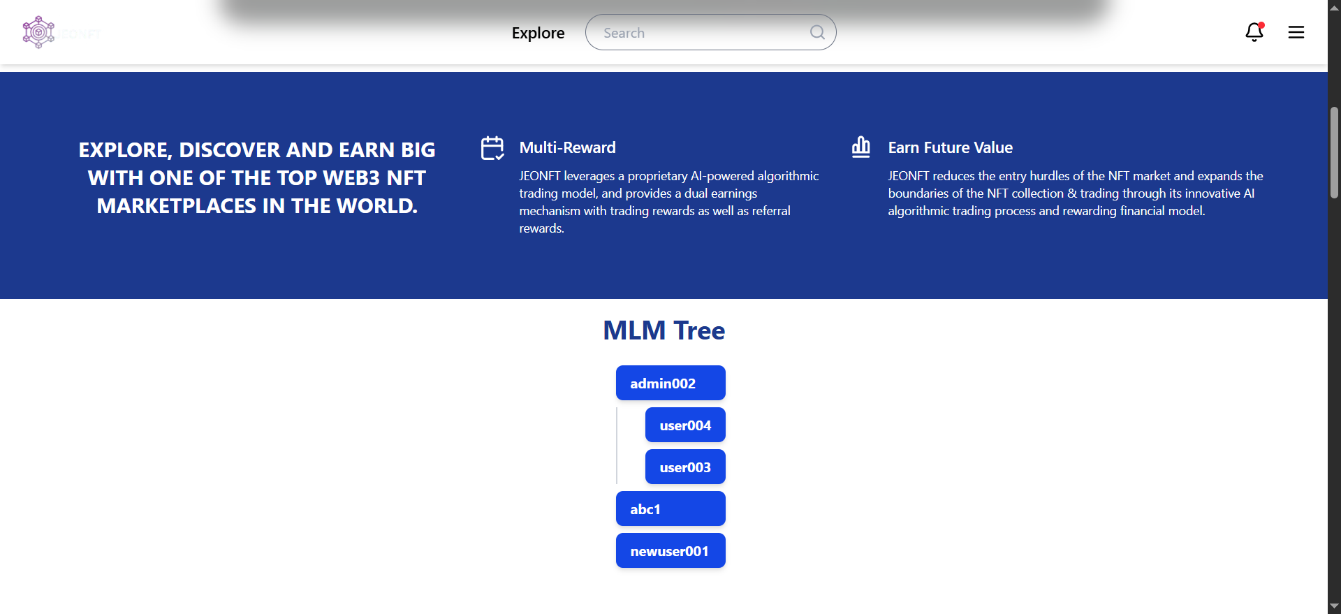 JEONFT user platform image 2